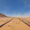 Eisenbahn in der Wüste von Jordanien